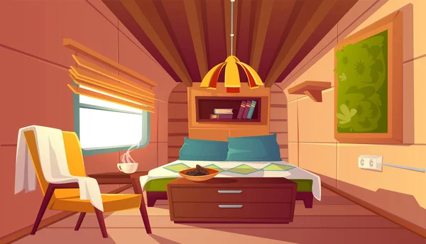 Empty interior of camper, trailer car — Stock Vector