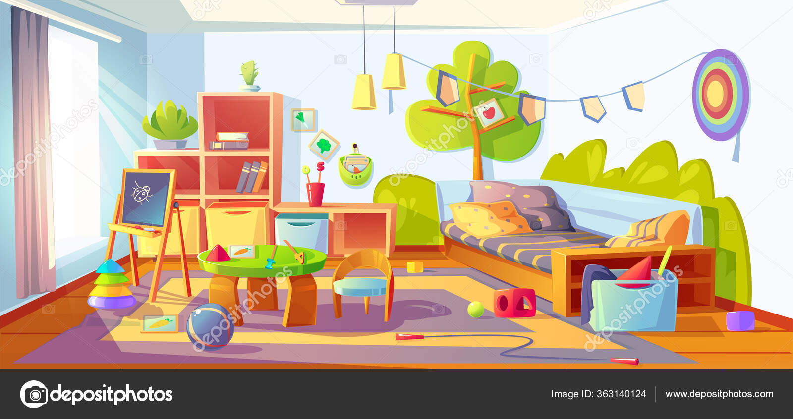 Mess in kids room, messy child bedroom interior Stock Vector Image by  ©klyaksun #363140124