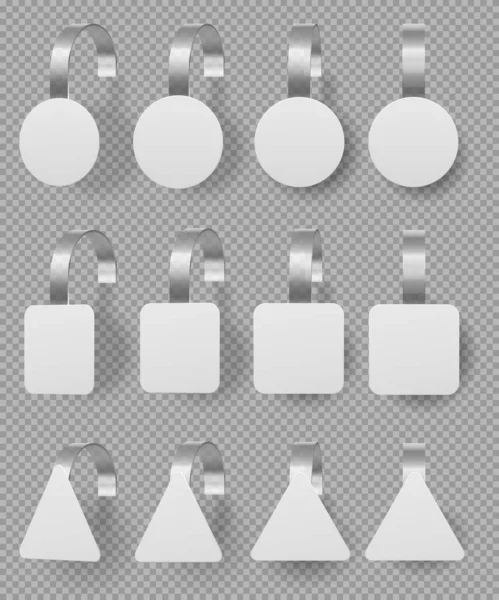 Maquette de Wobblers. Blank white étiquettes de prix 3d — Image vectorielle