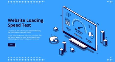 Web sitesi hız testi vektör pankartı yüklüyor