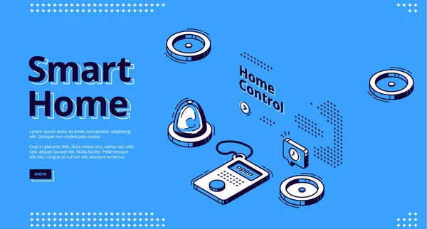 Smart Home, Internet der Dinge, isometrisches Web — Stockvektor