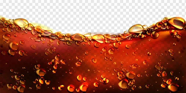 Gelembung udara cola, minuman soda, bir atau perbatasan air - Stok Vektor