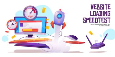 Web sitesi yükleme hız testi afişi İnternet trafiği