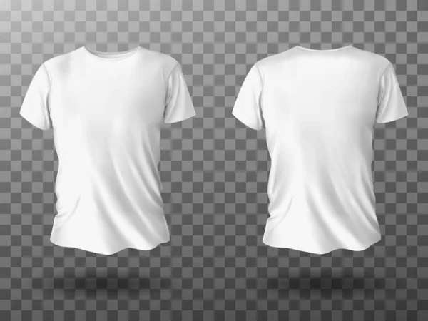 White t-shirt mockup, t shirt with short sleeves Stock Vector
