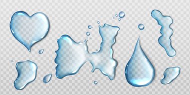Water spills isolated on transparent background clipart