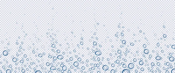 Air bubbles, effervescent water fizz, aqua motion — Stock Vector