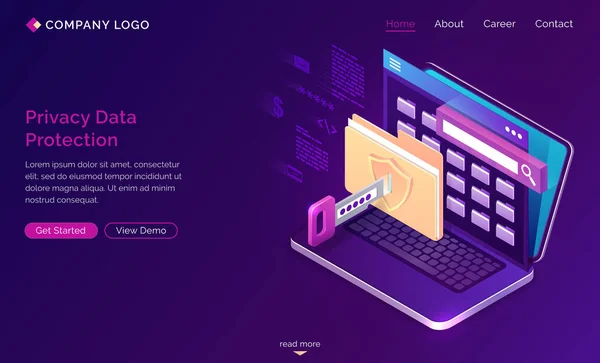 Landing page of privacy data protection, Γενικός Κανονισμός — Διανυσματικό Αρχείο