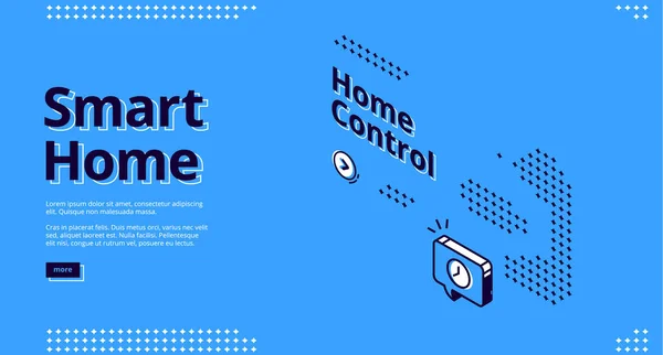 Smart home, internet das coisas web isométrica — Vetor de Stock