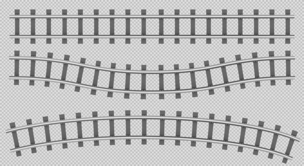 Rails de train vue de dessus, construction de voie ferrée — Image vectorielle