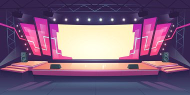 Sahne ışıkları ve ekranı olan sahne