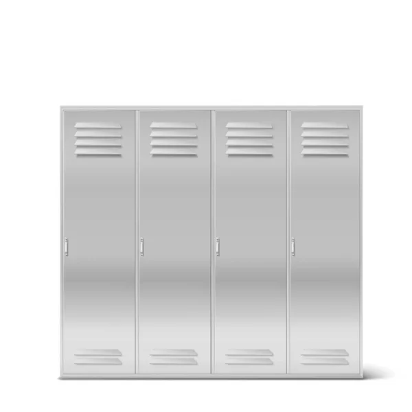 Стальные шкафчики, векторные шкафчики средней школы или спортзала — стоковый вектор