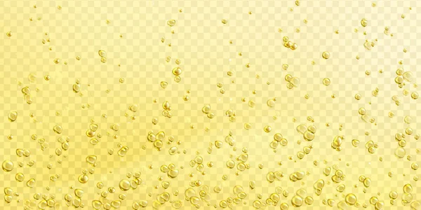Air bubbles on champagne, soda or water surface — Stock Vector