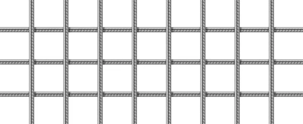 Grid of steel rebars, welded metal wire mesh — Stock Vector