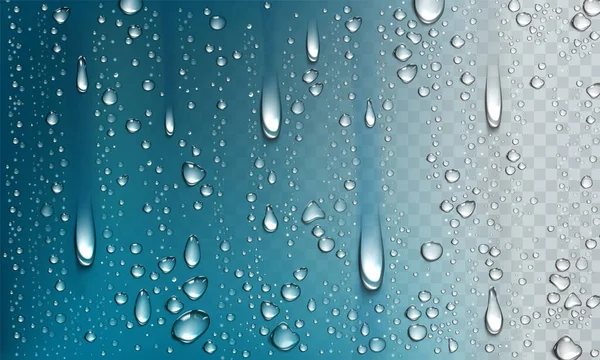透明な背景に孤立した水滴 — ストックベクタ