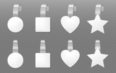 White advertising wobblers, price tags clipart