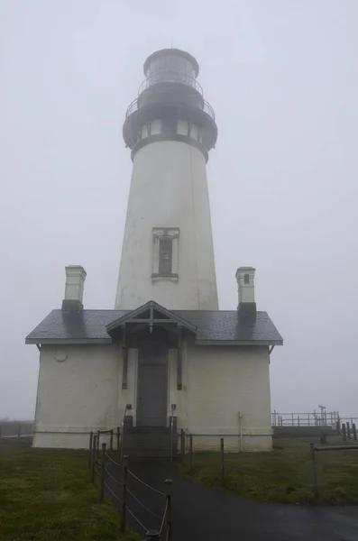 Маяк Yaquina Head Тумані Орегон Сполучені Штати Америки — стокове фото