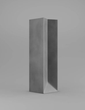 Eko ambalaj poşeti kraft kağıdının yarısı. Gri arka plan promosyon reklamları için uzun, siyah bir şablon. 3d oluşturma