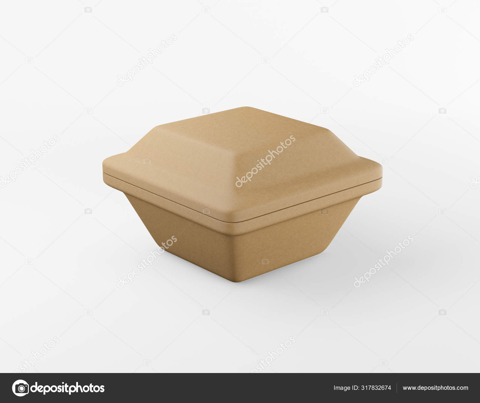 Download Eco Packaging Square Box Kraft Paper Mockup On White Background Cardboard Brown Container Eco Friendly Recycled Material For Lunch Food Or Things 3d Rendering Stock Photo Image By C Photolas 317832674
