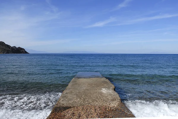 Plaża Wyspie Patmos Grecji — Zdjęcie stockowe