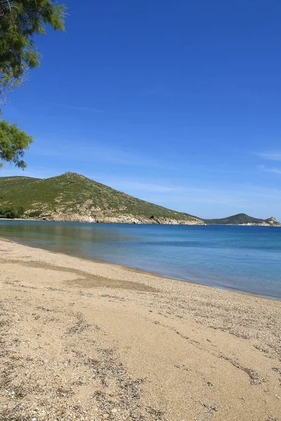 Plaża Wyspie Patmos Grecji — Zdjęcie stockowe