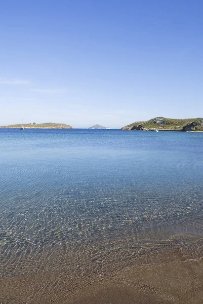 Plaża Wyspie Patmos Grecji — Zdjęcie stockowe