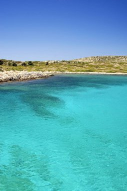 Lipsi Island, Yunanistan - şaşırtıcı sular bir plaj Lipsi Island, Oniki Ada, Yunanistan