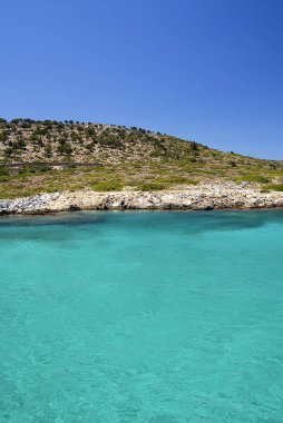 Lipsi Island, Yunanistan - şaşırtıcı sular bir plaj Lipsi Island, Oniki Ada, Yunanistan