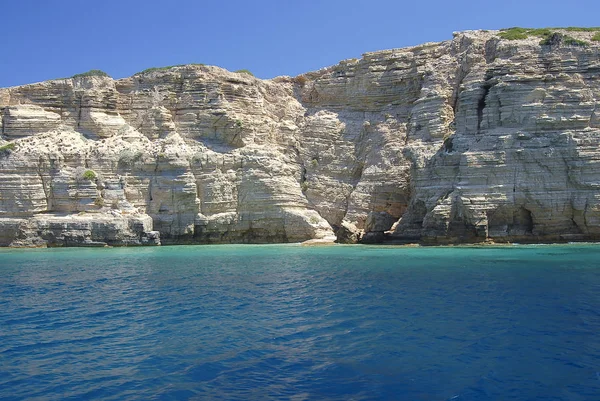 Lipsi Eiland Griekenland Geweldige Wateren Een Strand Van Lipsi Eiland — Stockfoto