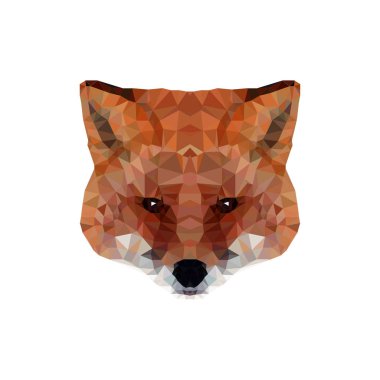 Tilki. poligonal grafik. vektör çizim