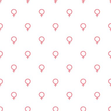 Kadınsı sembol, kusursuz karalama deseni, vektör illüstrasyonu
