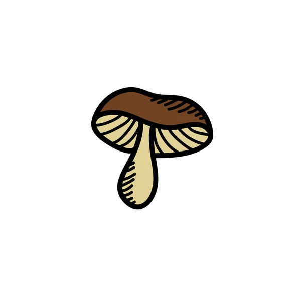 Icône de doodle champignon, illustration vectorielle — Image vectorielle