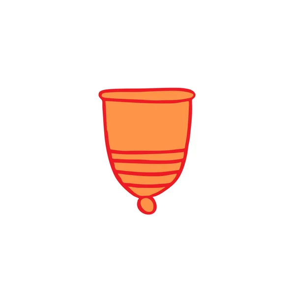 Icono de garabato copa menstrual, ilustración vectorial — Vector de stock