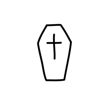 tabut karalama simgesi, vektör illüstrasyonu