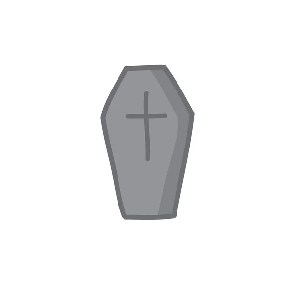 Coffin doodle icon, vector illustration — Stock Vector