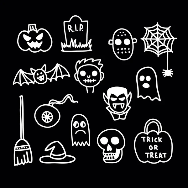 Halloween doodle icon, ilustração vetorial — Vetor de Stock