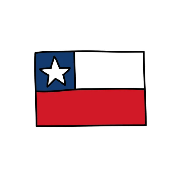 Bandera de Chile doodle icon, vector de ilustración — Archivo Imágenes Vectoriales