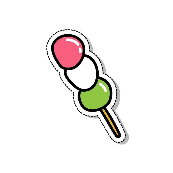 Dango japansk dessert doodle ikon, vektor illustration — Stock vektor