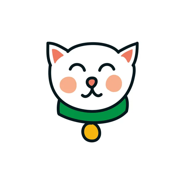 Maneki neko doodle ikon, vektor illustration — Stock vektor