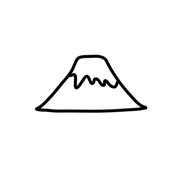 Fuji berg doodle icoon, vector illustratie — Stockvector