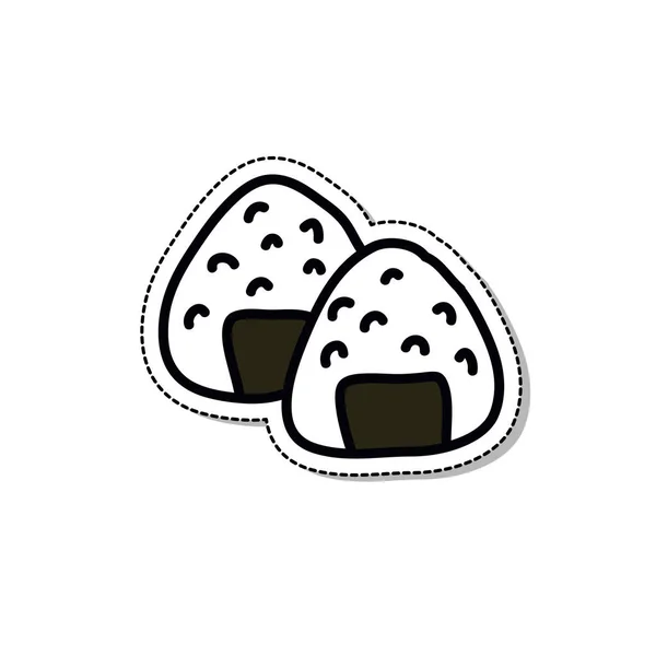 Onigiri doodle icon, vector illustration — ストックベクタ