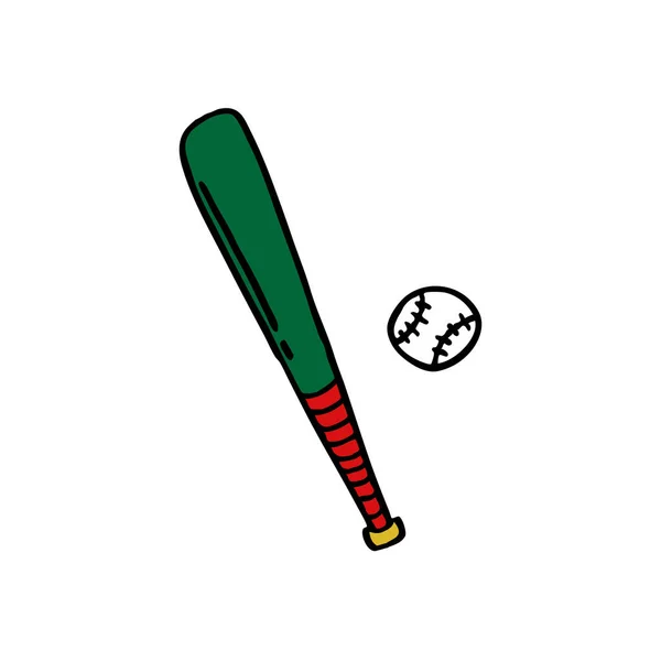 Icône de doodle baseball, illustration vectorielle — Image vectorielle