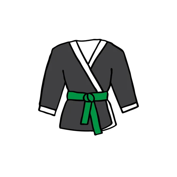 Karate-Anzug-Doodle-Symbol, Vektorillustration — Stockvektor