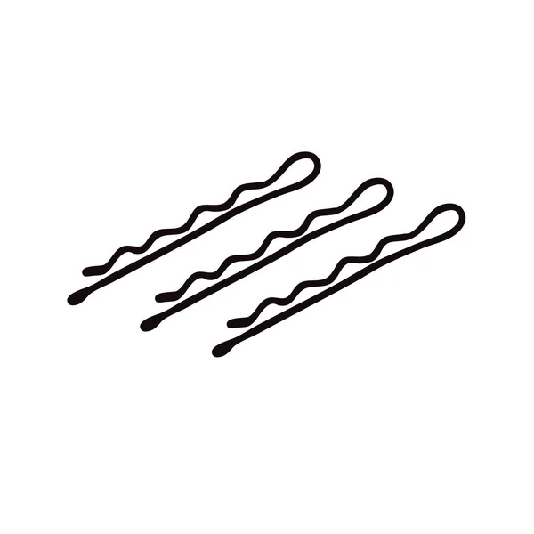 Bobby hair pin doodle icon, vector illustration — Stock Vector