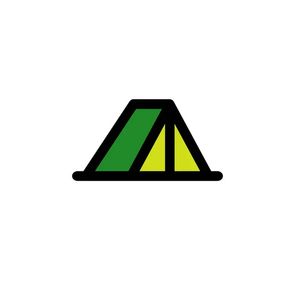 Camping logo doodle icoon, vector illustratie — Stockvector