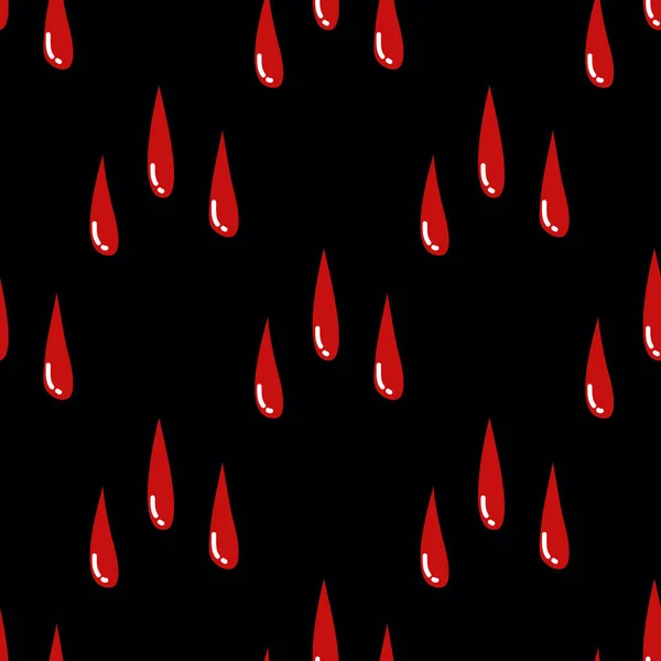 Gotas de sangue sem costura doodle padrão, ilustração vetorial —  Vetores de Stock