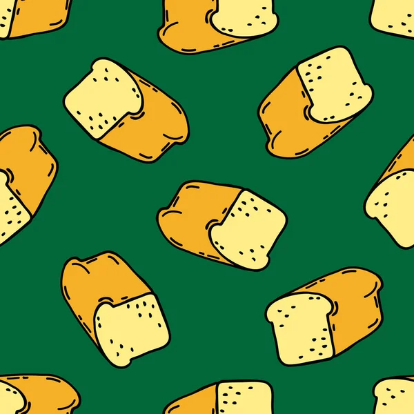 Bread seamless doodle pattern, vector illustration — ストックベクタ