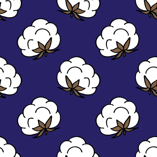 Motif de gribouillis sans couture en coton, illustration vectorielle — Image vectorielle
