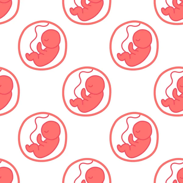 Fetus seamless doodle pattern, vector illustration — ストックベクタ