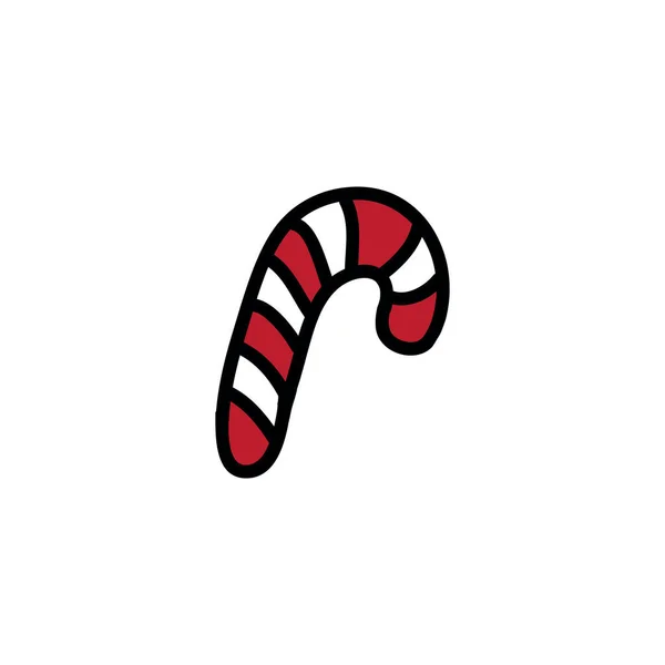 Navidad caramelo garabato icono, vector de ilustración — Archivo Imágenes Vectoriales