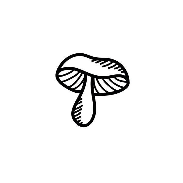 Mushroom doodle icon, vector illustration — ストックベクタ